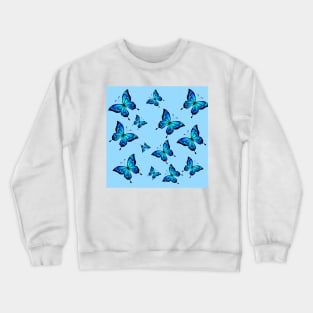 Blue Butterfly Pattern Crewneck Sweatshirt